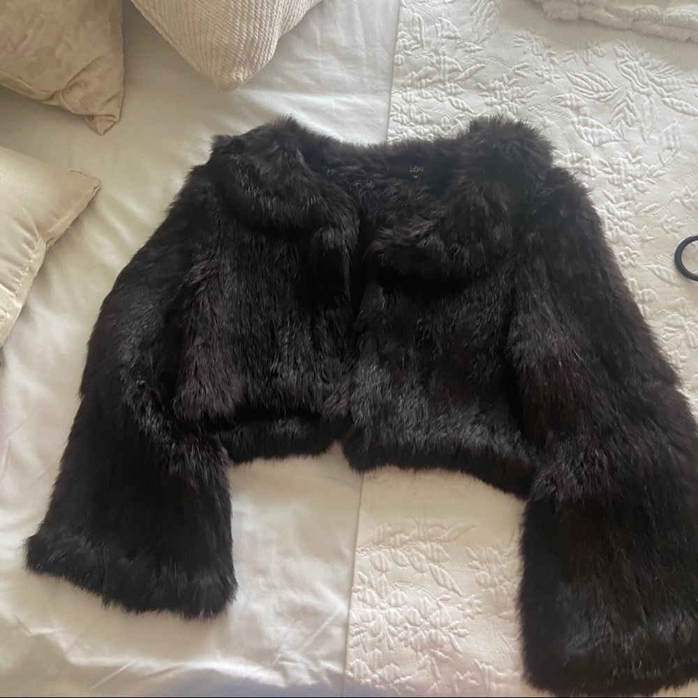 100% real rabbit fur Bolero Jacket